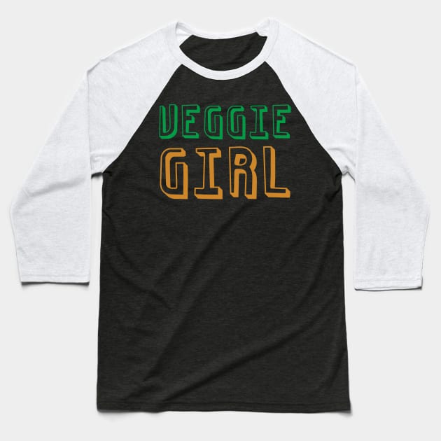 Veggie Girl Baseball T-Shirt by oddmatter